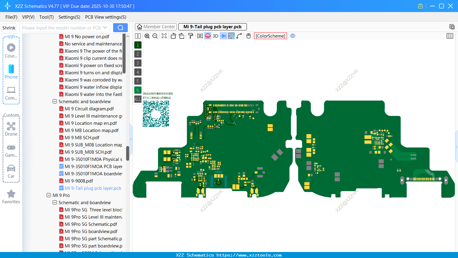 Xiaomi Mi 9-Tail Plug Pcb Layer